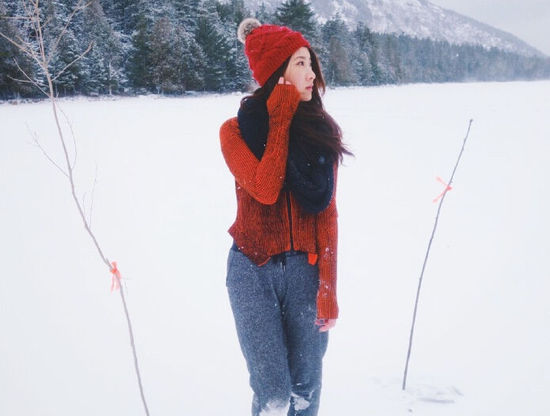 陳赫前妻曬雪地照